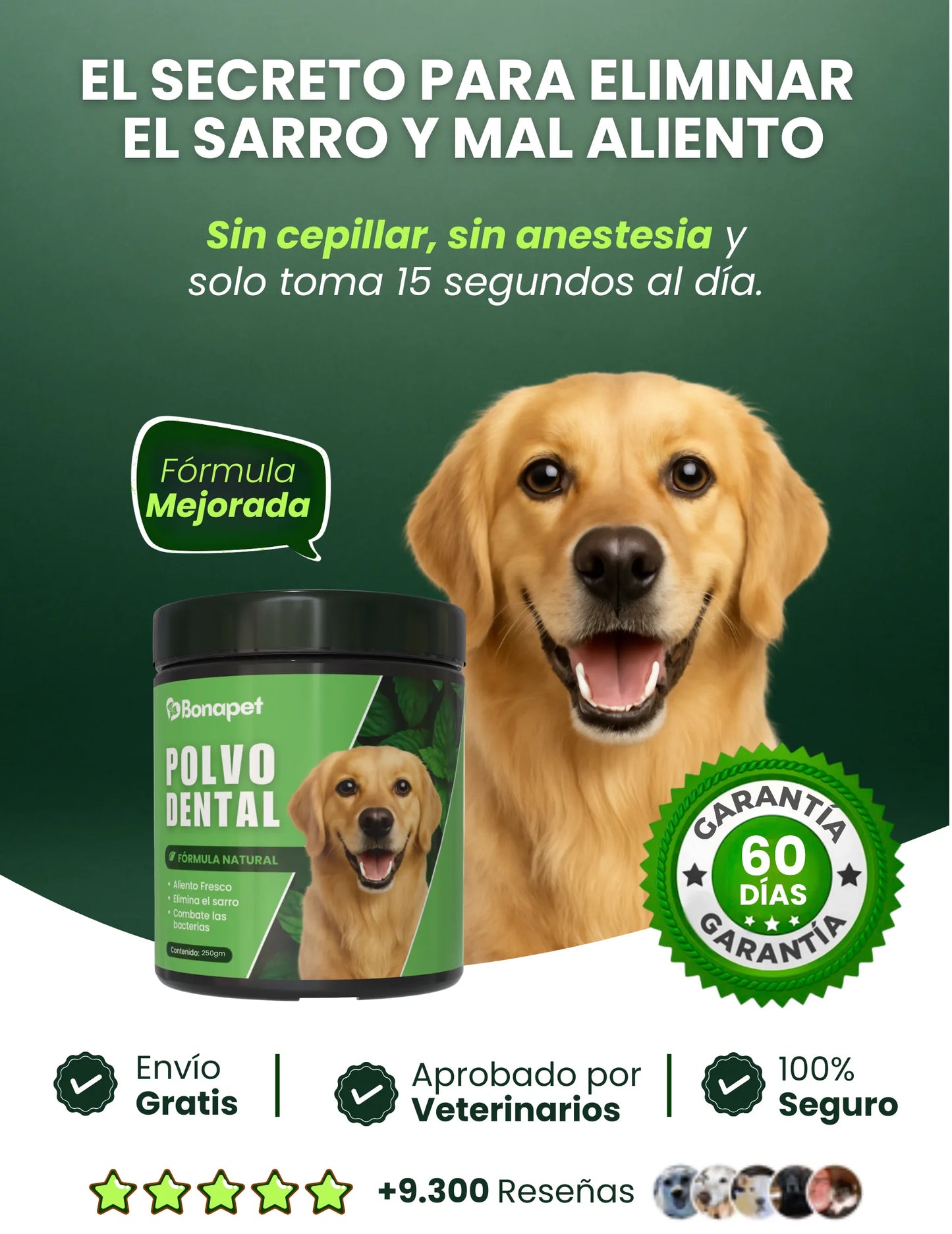 Polvo Dental Bonapet Perros